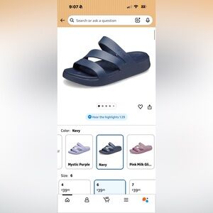 Women’s Size 6 Croc Getaway Sandals